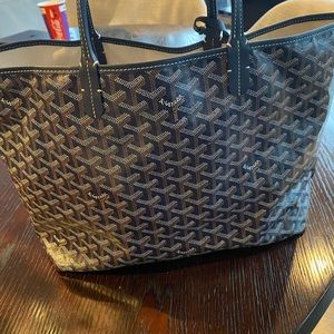 Goyard used once. Saint Louis PM in navy blue. Excellent cond. dust bag and tags